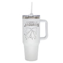  Jaguars 40oz Bow White Stainless Steel Colossal Tumbler 