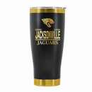 24 oz Stainless Steel Tumbler with Gold Accents & Etched Classic Crew Team Design, Jacksonville Jaguars