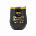 12 oz Stainless Steel Wine Tumbler with Gold Etched Classic Crew Team Design, Jacksonville Jaguars