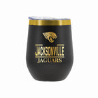 12 oz Stainless Steel Wine Tumbler with Gold Etched Classic Crew Team Design, Jacksonville Jaguars