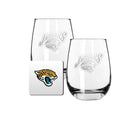 2 Pack Stemless Wine Glasses and Coasters Set | Jacksonville Jaguars
