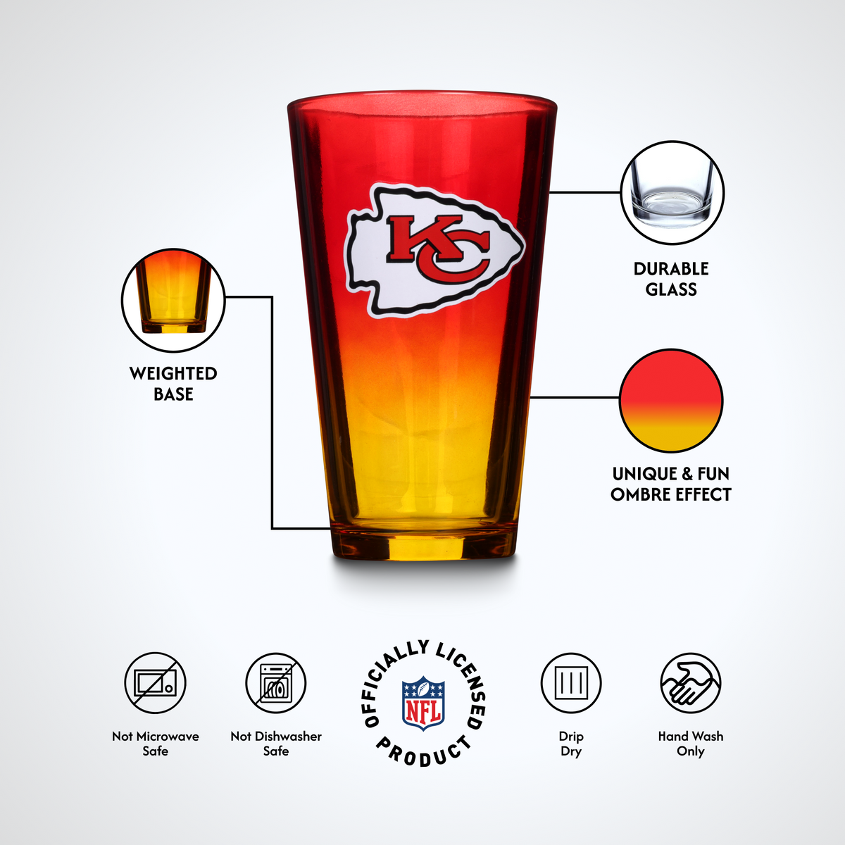 2-Pack Ombre Pint Glasses | Kansas City Chiefs