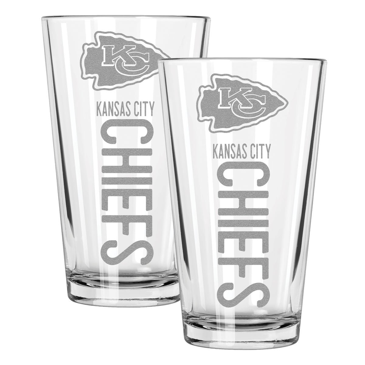 2pk 16oz Pint Glass Pinnacel Design | Kansas City Chiefs