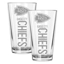 2pk 16oz Pint Glass Pinnacel Design | Kansas City Chiefs