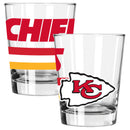 2pk 15oz Old Fashion Glass Big Stripes Design | Kansas City Chiefs