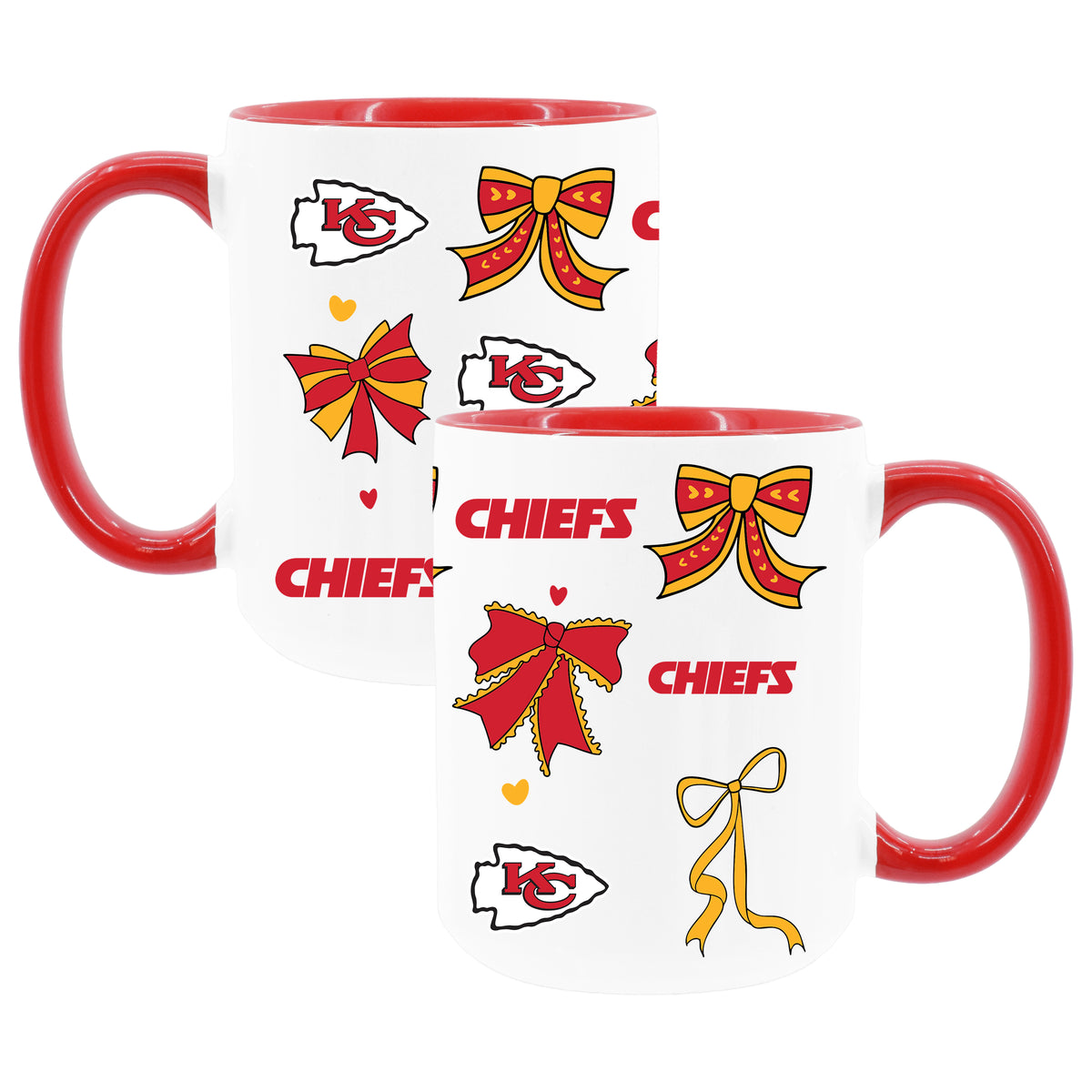  Chiefs 2pk 15oz Bow Coffee Mug 