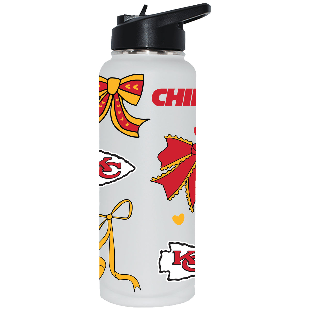  Chiefs 34oz Bow White Quencher Water Bottle 