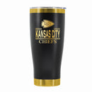 24 oz Stainless Steel Tumbler with Gold Accents & Etched Classic Crew Team Design, Kansas City Chiefs