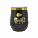 12 oz Stainless Steel Wine Tumbler with Gold Etched Classic Crew Team Design, Kansas City Chiefs