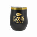 12 oz Stainless Steel Wine Tumbler with Gold Etched Classic Crew Team Design, Kansas City Chiefs