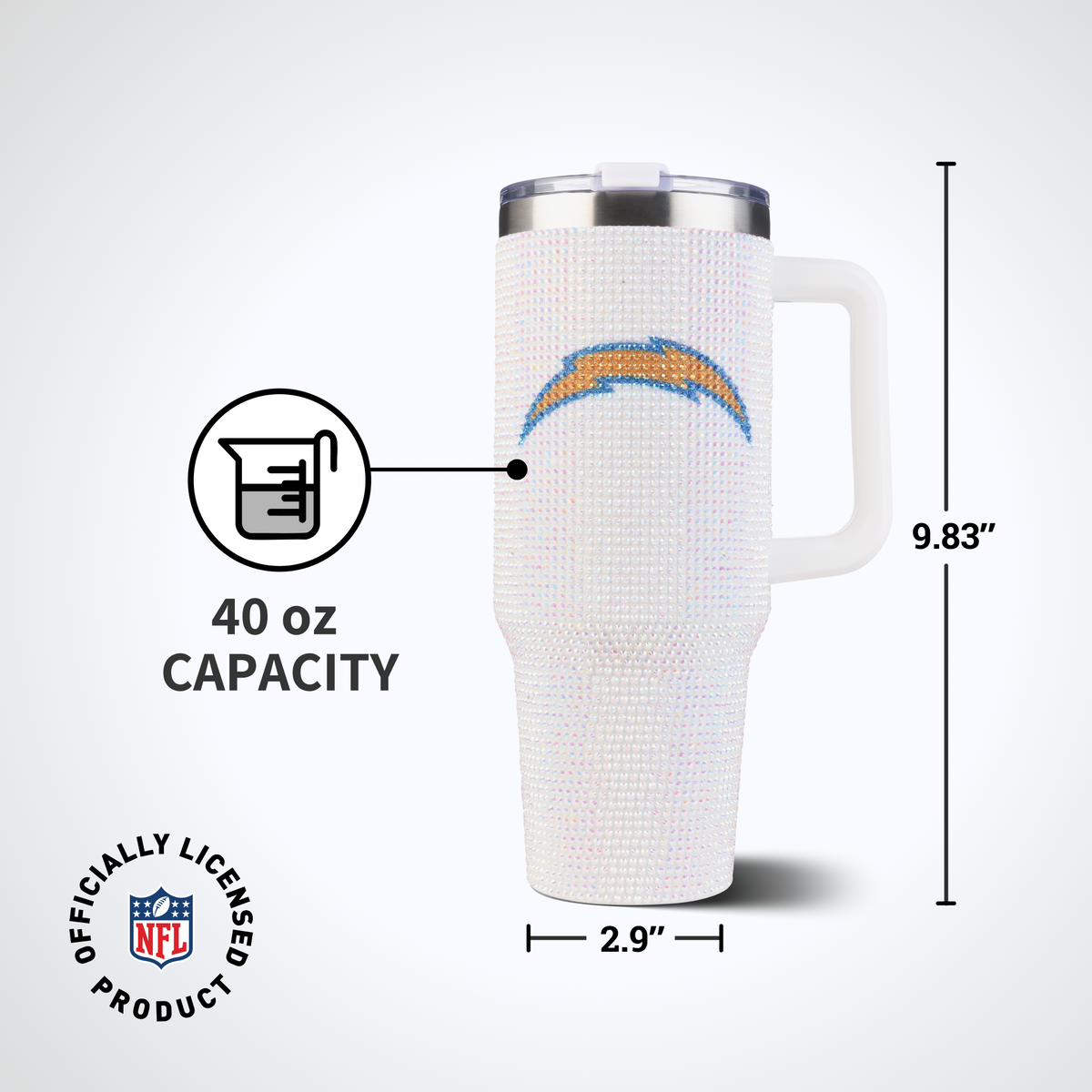 40oz Bling Collosal Tumbler | Los Angeles Chargers
