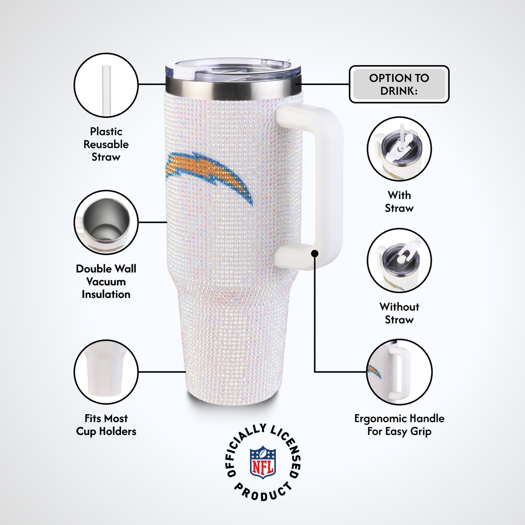 40oz Bling Collosal Tumbler | Los Angeles Chargers