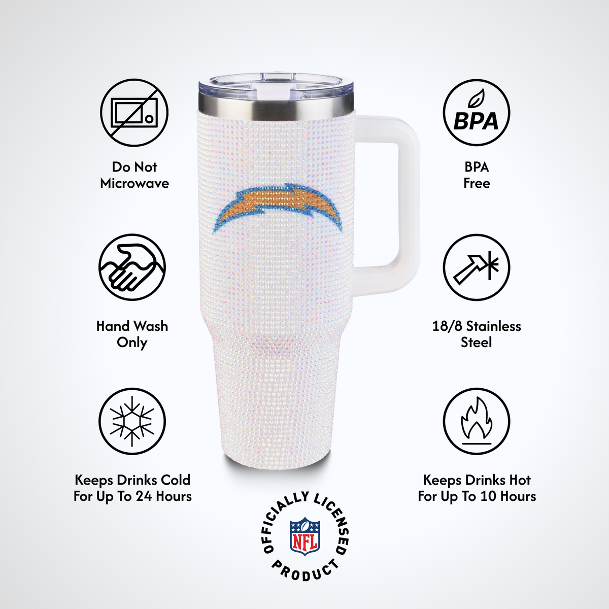 40oz Bling Collosal Tumbler | Los Angeles Chargers