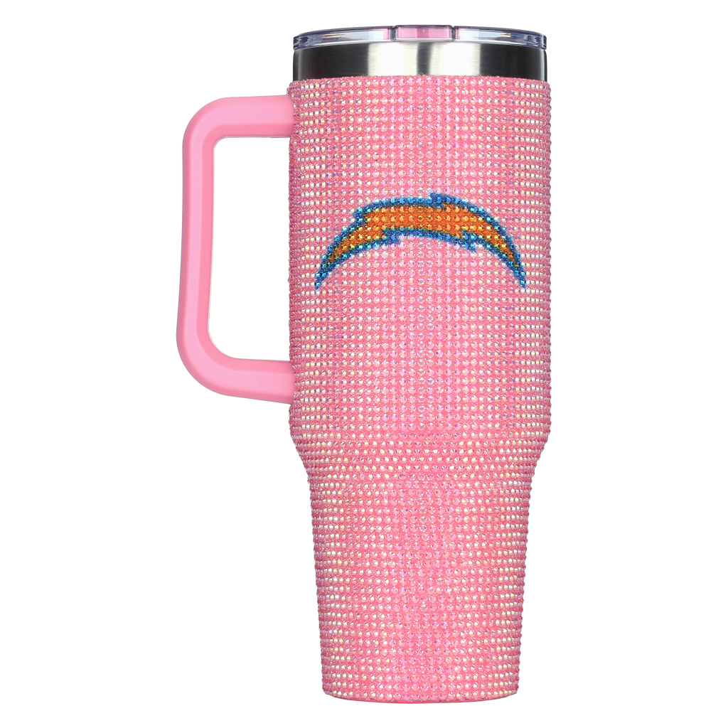 40oz Pink Bling Game Day Tumbler I | Los Angeles Chargers