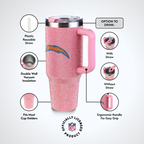 40oz Pink Bling Game Day Tumbler I | Los Angeles Chargers