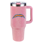 40oz Pink Bling Game Day Tumbler I | Los Angeles Chargers