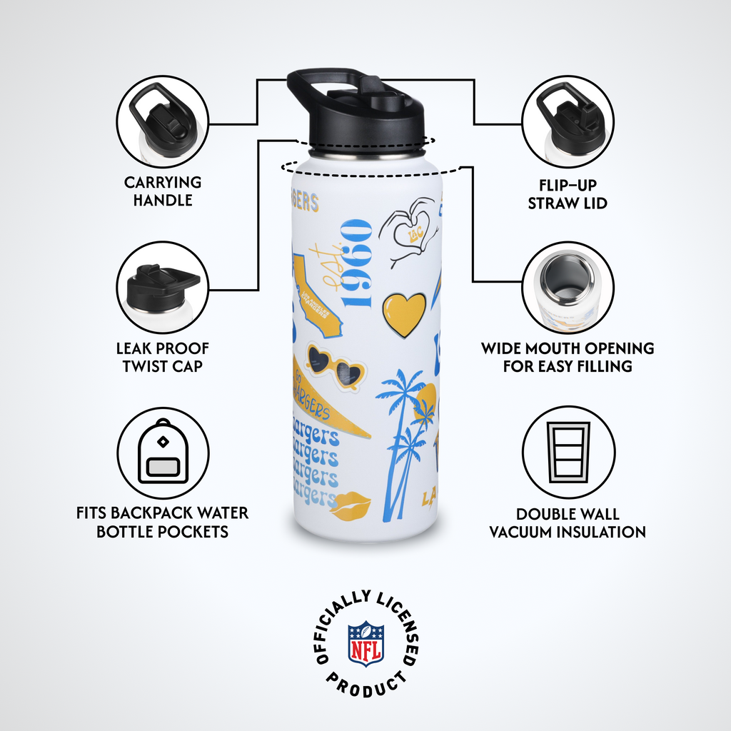 34oz Team Spirit Water Bottle I | Los Angeles Chargers