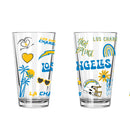2pk 16oz Pint Glass, DP, Loco Design | Los Angeles Chargers