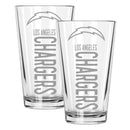 2pk 16oz Pint Glass Pinnacel Design | Los Angeles Chargers