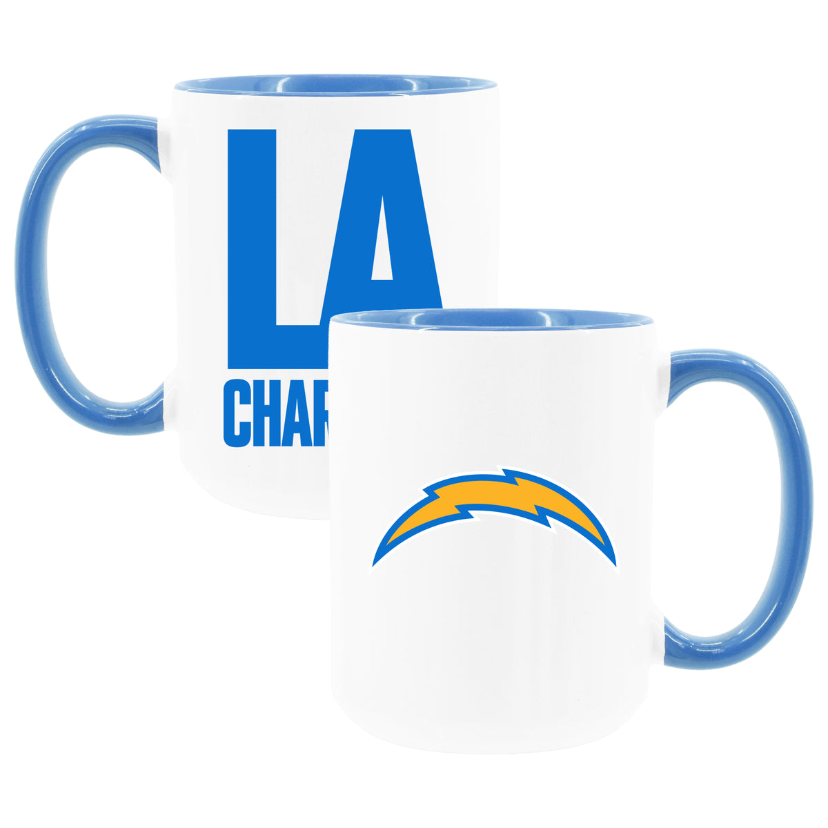 2pk 15oz White Mug Logo + Wordmark | Los Angeles Chargers