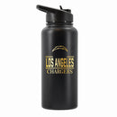 32 oz Stainless Steel Water Bottle with Gold Etched Classic Crew Team Design, Los Angeles Chargers