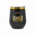 12 oz Stainless Steel Wine Tumbler with Gold Etched Classic Crew Team Design, Los Angeles Chargers