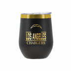 12 oz Stainless Steel Wine Tumbler with Gold Etched Classic Crew Team Design, Los Angeles Chargers