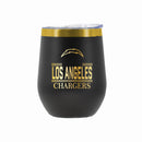 12 oz Stainless Steel Wine Tumbler with Gold Etched Classic Crew Team Design, Los Angeles Chargers