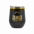12 oz Stainless Steel Wine Tumbler with Gold Etched Classic Crew Team Design, Los Angeles Chargers