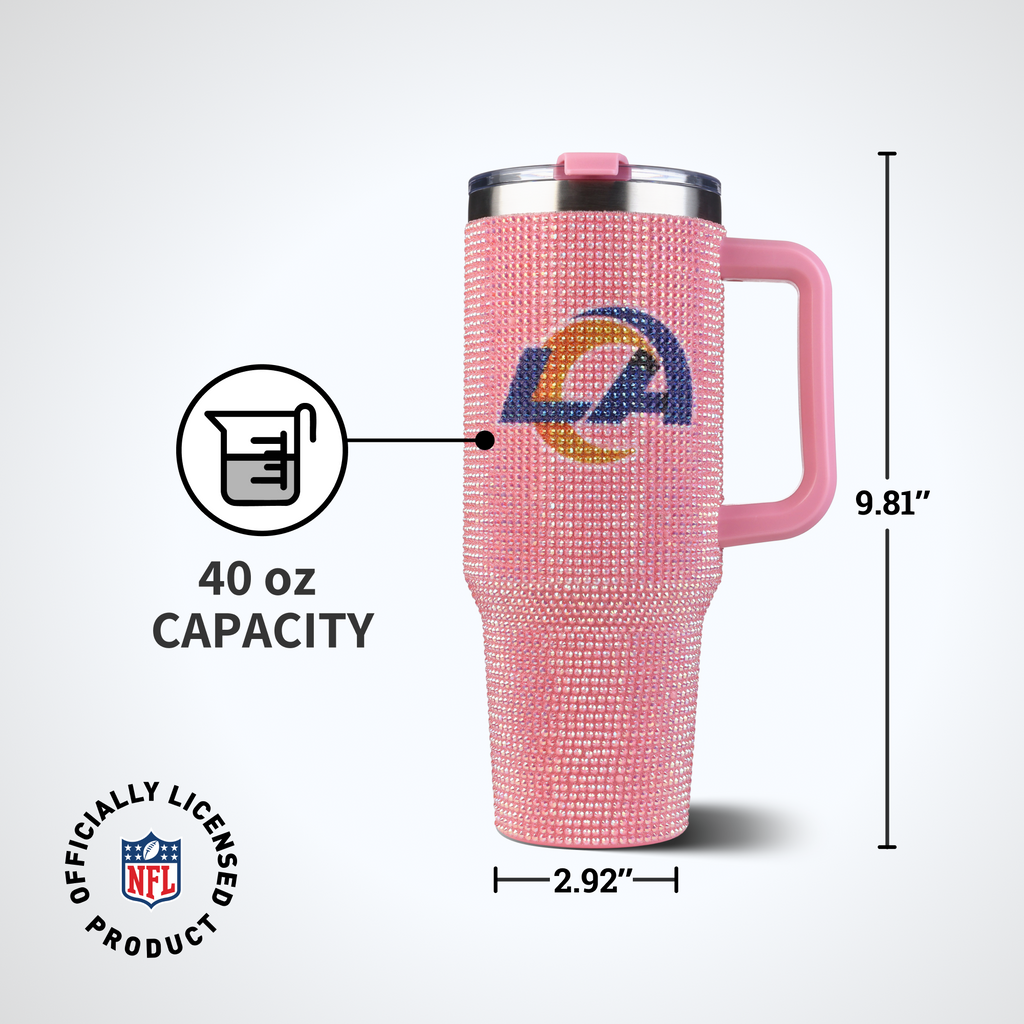 40oz Pink Bling Game Day Tumbler I | Los Angeles Rams