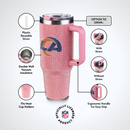 40oz Pink Bling Game Day Tumbler I | Los Angeles Rams