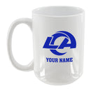 15oz White Personalized Ceramic Mug | Los Angeles Rams