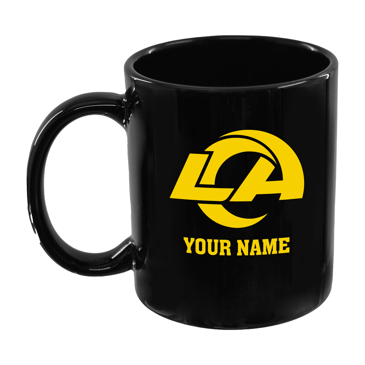 15oz Black Personalized Ceramic Mug | Los Angeles Rams