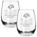 2pk 15oz Stemless Wine Glass Classic Crew Design | Los Angeles Rams