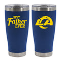 20oz Royal Blue Stainless Steel Tumbler, Direct Print, Best Father Ever Design, Los Angeles Rams