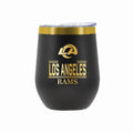 12 oz Stainless Steel Wine Tumbler with Gold Etched Classic Crew Team Design, Los Angeles Rams