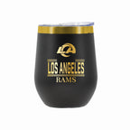 12 oz Stainless Steel Wine Tumbler with Gold Etched Classic Crew Team Design, Los Angeles Rams