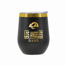 12 oz Stainless Steel Wine Tumbler with Gold Etched Classic Crew Team Design, Los Angeles Rams