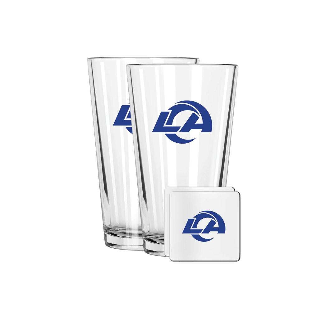 2 Pack Pint and Coasters Set | Los Angeles Rams