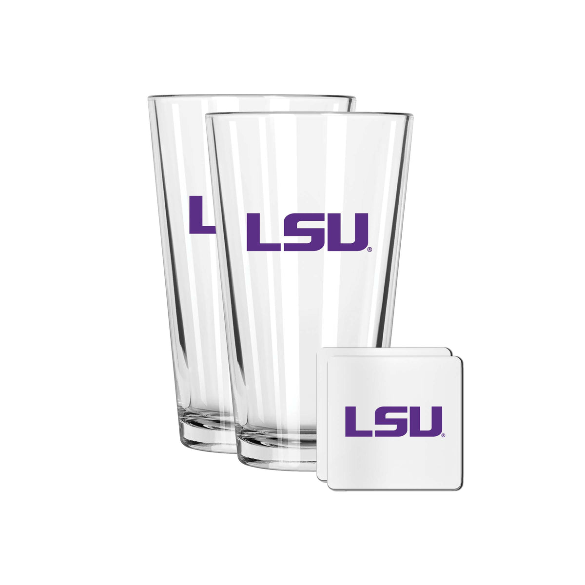 2 Pack Pint and Coasters set | Louisiana State University