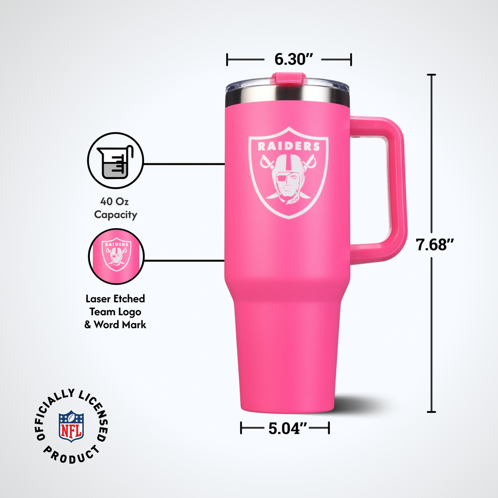 40oz Pink Game Day Tumbler I | Las Vegas Raiders