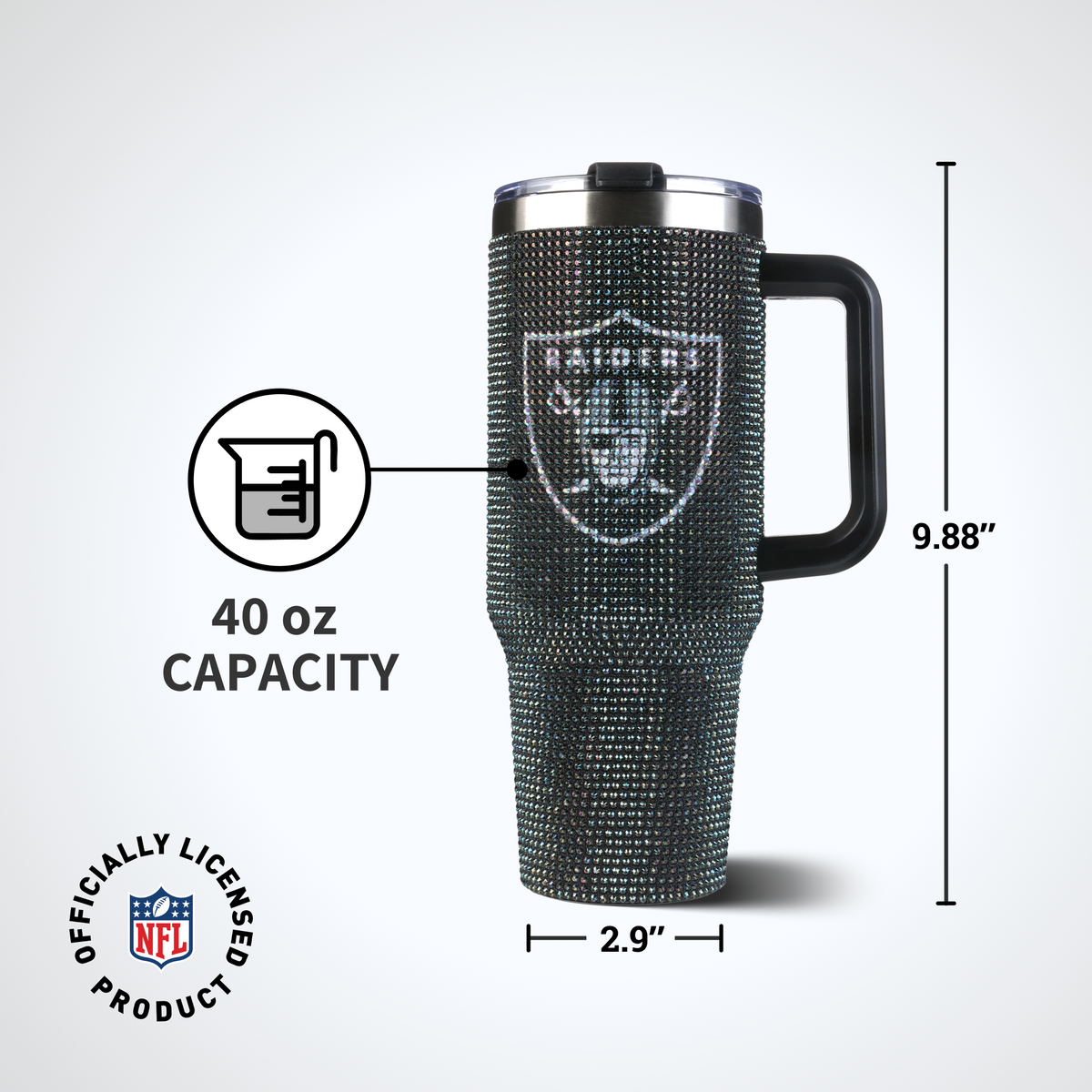 40oz TC Bling Game Day Tumbler I | Las Vegas Raiders