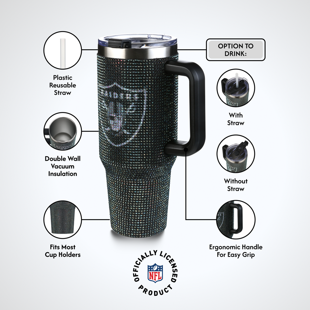 40oz TC Bling Game Day Tumbler I | Las Vegas Raiders