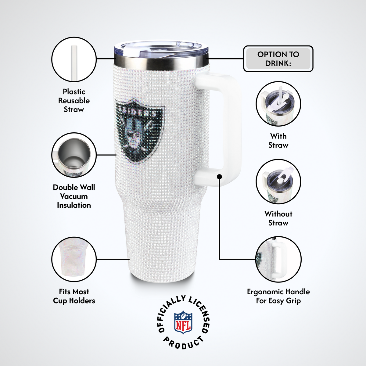 40oz Bling Collosal Tumbler | Las Vegas Raiders
