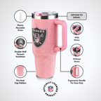 40oz Pink Bling Game Day Tumbler I | Las Vegas Raiders