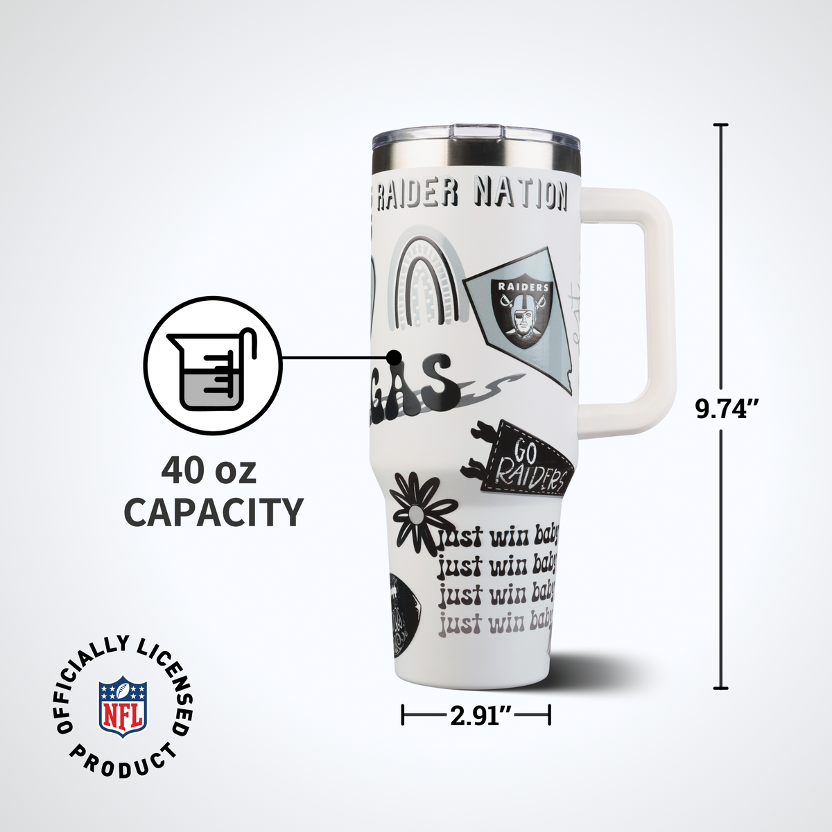 40oz Team Spirit Game Day Tumbler I | Las Vegas Raiders