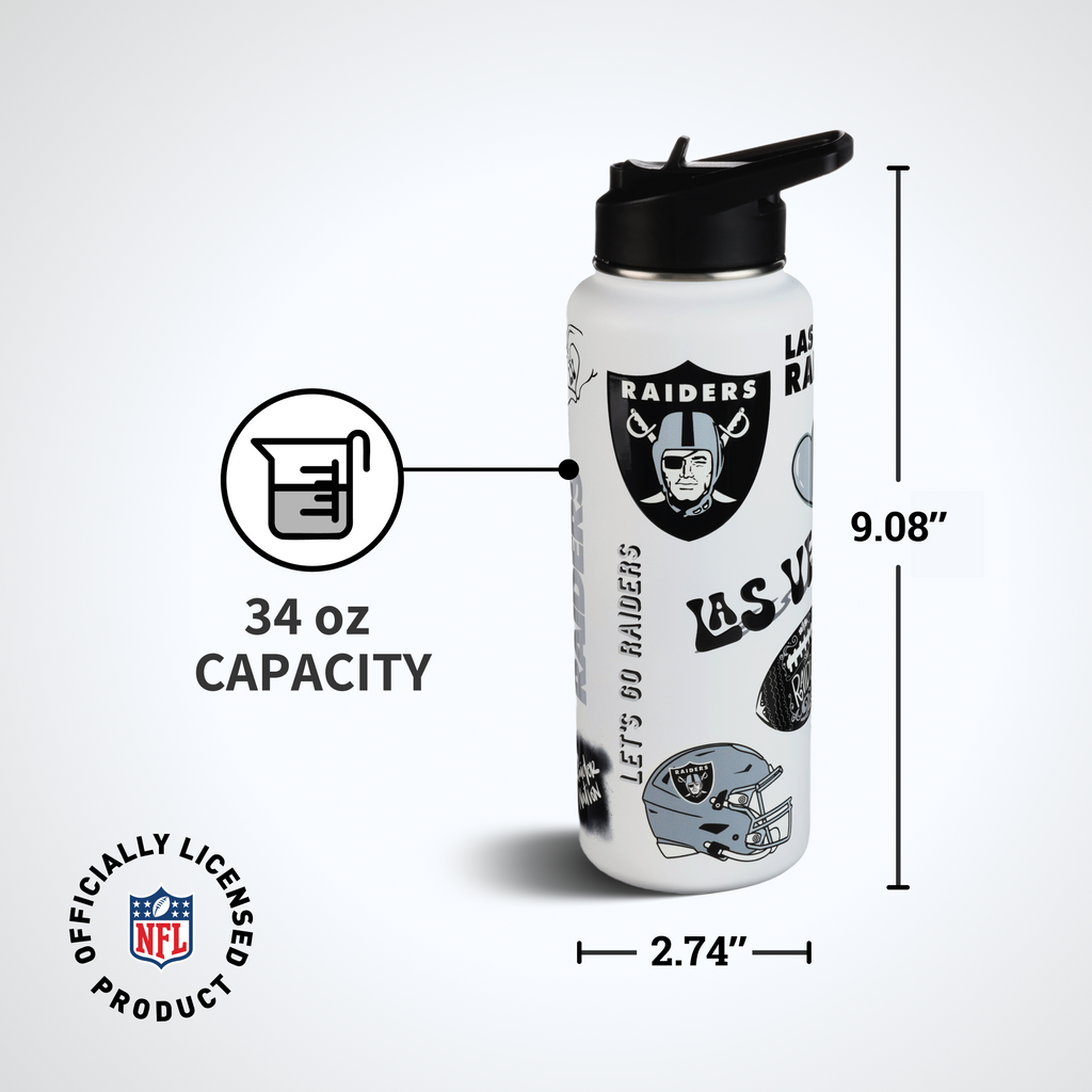 34oz Team Spirit Water Bottle I | Las Vegas Raiders