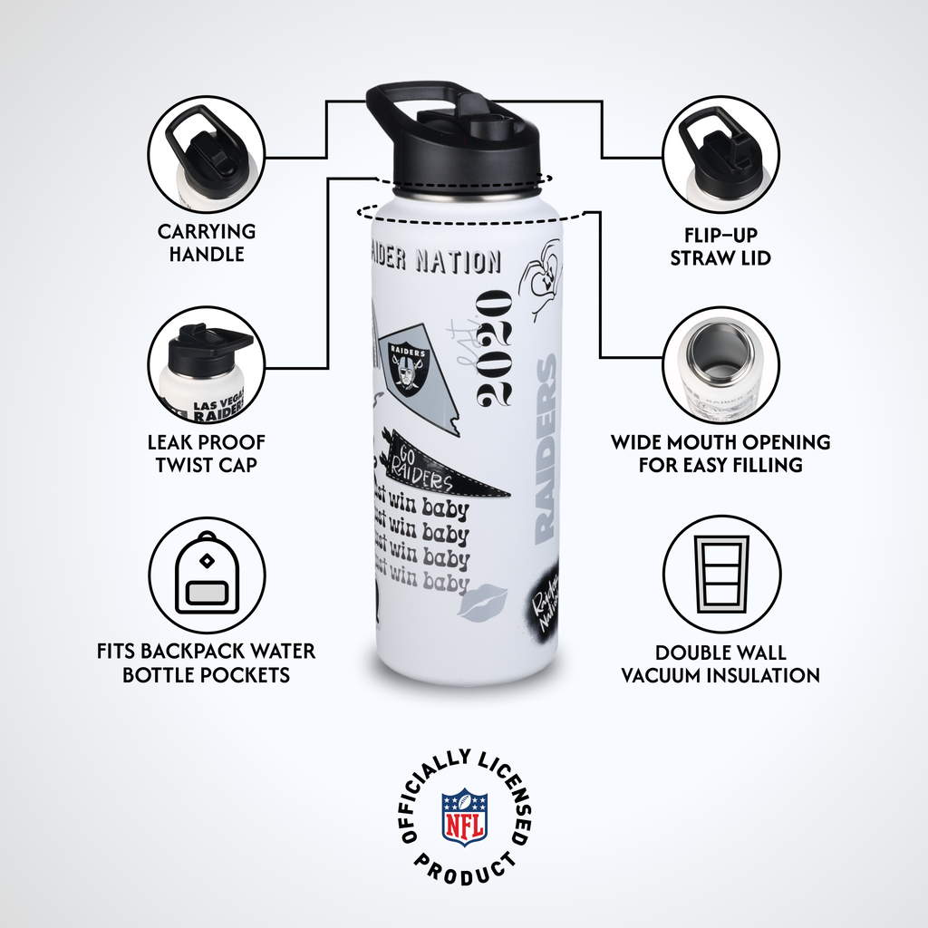 34oz Team Spirit Water Bottle I | Las Vegas Raiders