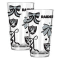  Raiders 2pk 16oz Bow Pint Glass 