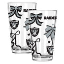  Raiders 2pk 16oz Bow Pint Glass 